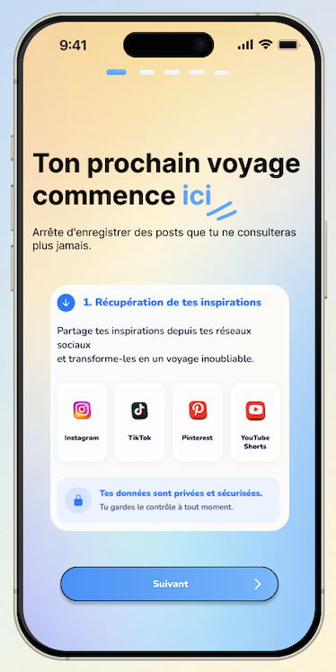 Écran de récupération des inspirations sociales